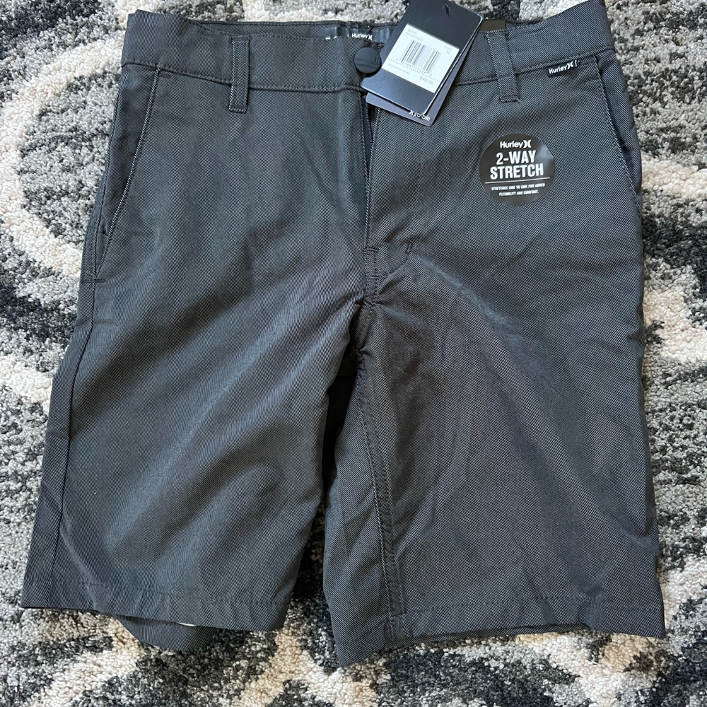 Hurley boys dark Gray 2-Way Stretch Shorts
